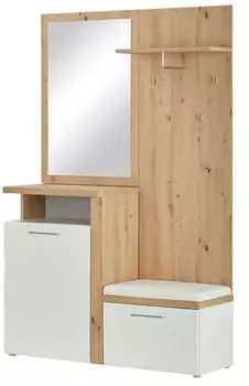 Möbel Kraft Kompaktgarderobe holzfarben 128,8x201x43,4