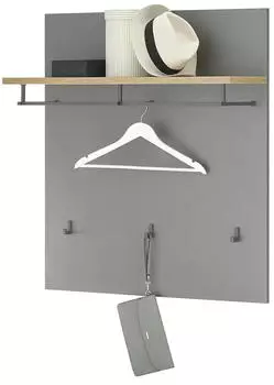 Möbel Kraft Garderobenpaneel grau Holzwerkstoff 85x95x27