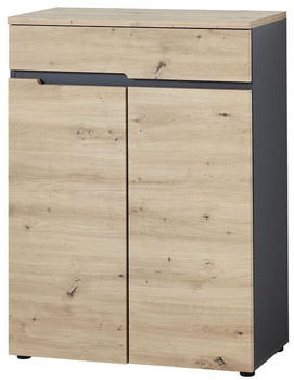 Innostyle Schuhschrank Artisan EicheNachbildung - Graphitfarben - 80 cm