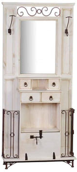 MiaMöbel Garderobenschrank Mexico Möbel 90x200x30 Landhausstil Massivholz Pinie Weiß