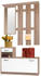 CarryHome Garderobe Weiß Eiche 2-teilig 100x190x26 cm