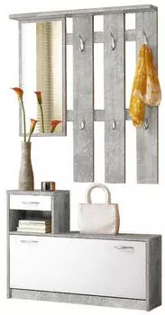 Mid.you Garderobe Grau Wei&szlig; 100x191x25 cm