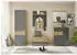 Mid.you Schuhschrank Grau Eiche Artisan 4 Fächer 2 Schubladen 85x105x38 cm