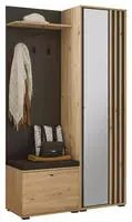 HBZ Kompaktgarderobe "Volano in schwarz Eiche Artisan, BxHxT 114x197x40 cm" 1 Stk.