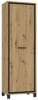 Livetastic Garderobenschrank Schwarz Eiche 1 Fächer 64.4x199.4x41.5 cm