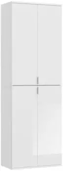 Mid.you Mehrzweckschrank Weiß 7 Fächer 65x193x37 cm
