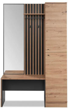 Mid.you Garderobe Anthrazit Eiche Artisan 122x190x37 cm