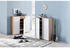 CarryHome Schuhschrank Weiß Sonoma Eiche 5 Fächer 90x118x36 cm