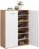 CarryHome Schuhschrank Weiß Sonoma Eiche 5 Fächer 90x118x36 cm