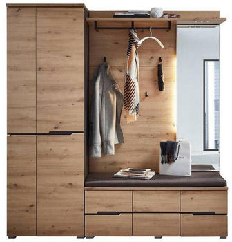 Voleo Garderobe Graphit Eiche Artisan 3-teilig 185x196x37 cm (2737035611)