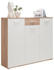 CarryHome Schuhschrank Weiß Sonoma Eiche 14 Fächer 1 Schubladen 136x118x36 cm
