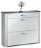 Moderano Schuhschrank Silber Weiß Alu 1 Schubladen 117x97x35 cm