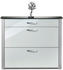 Moderano Schuhschrank Silber Weiß Alu 1 Schubladen 117x97x35 cm