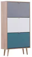 Finori Schuhschrank C-uba 42 Sonoma-Eiche und Dreifarbig