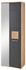 XORA Garderobenschrank Schwarz Eiche Artisan Metall 2 Fächer 65x195x38 cm