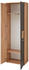 XORA Garderobenschrank Schwarz Eiche Artisan Metall 2 Fächer 65x195x38 cm