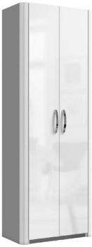 Moderano Garderobenschrank Weiß Alu 1 Fächer 66x187x37.5 cm