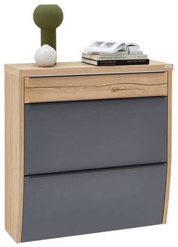 Dieter Knoll Hängeschuhschrank Grau Eiche furniert massiv 1 Fächer 1 Schubladen 92x95x31 cm