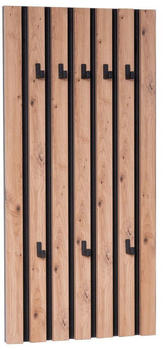 XORA Wandgarderobe Schwarz Eiche Artisan 45x90x4 cm