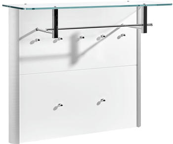Moderano Garderobenpaneel Alu Weiß Hochglanz Metall 96x78x33 cm