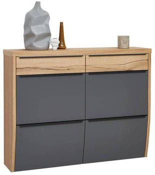 Dieter Knoll Hängeschuhschrank Grau Eiche furniert massiv 2 Fächer 2 Schubladen 121x95x31 cm