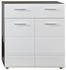 Mid.you Schuhschrank Weiß Silbereichen 3 Fächer 1 Schubladen 80x87x35 cm