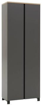 Dieter Knoll Garderobenschrank Grau Eiche Balkeneiche furniert 1 Fächer 70x193x37 cm