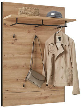 Voleo Garderobenpaneel Garderobe Schwarz Eiche Artisan 88x156x32 cm