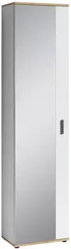 Mid.you Garderobenschrank Jakob Wei&szlig; Eiche Artisan 4 F&auml;cher 49x196x30 cm