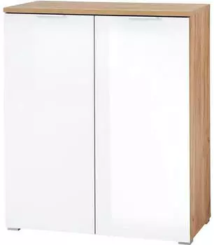 XORA Schuhschrank Weiß Eiche 4 Fächer 89x105x40 cm