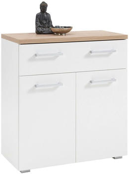 Mid.you Schuhschrank Wei&szlig; Eiche 2 F&auml;cher 1 Schubladen 78x85x38 cm