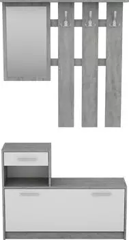 Mid.you Garderobe Grau Wei&szlig; Betonoptik 97x190x25 cm