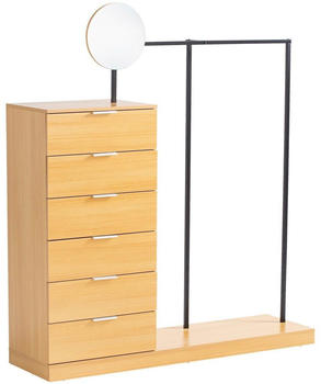 Livetastic Garderobe Eiche 6 Schubladen 145x165x40 cm stehend
