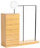 Livetastic Garderobe Eiche 6 Schubladen 145x165x40 cm stehend