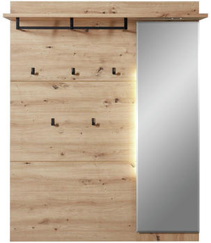 Voleo Garderobenpaneel Eiche Artisan Metall 120x153x30 cm
