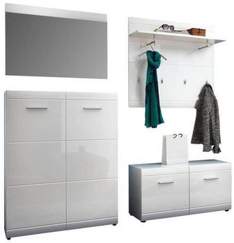 CarryHome Garderobe Weiß 4-teilig 201x200x39 cm