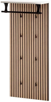 Lomado Garderobenpaneel 110,6x50x20,9 cm weiß/braun