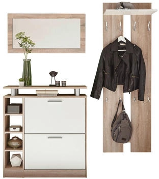 CarryHome Garderobe Weiß Sonoma Eiche 155x190x25 cm