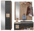 XORA Garderobe Schwarz Eiche Artisan 3-teilig 206x195x38 cm