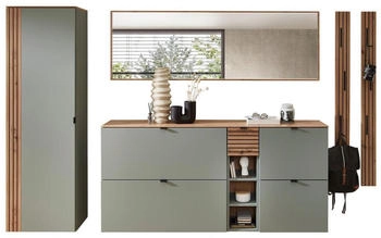 Voleo Garderobe Salbeigrün Eiche Artisan 7-teilig 305x179x37 cm (2737045514)