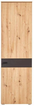 CarryHome Garderobenschrank Anthrazit Eiche Artisan 2 Fächer 60x198x38 cm (1416001504)