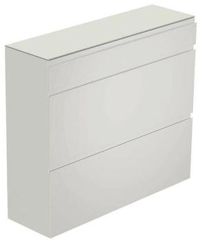 Moderano Hängeschuhschrank Gardasee Weiß Glas 2 Fächer 1 Schubladen 110x96x33 cm