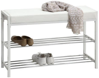 CarryHome Schuhbank Weiß 1-Sitzer Füllung: Schaumstoff 80x52x30 cm