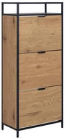 Seaford Schuhschrank 3 Schubladen Schwarz.