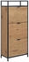 Livetastic Schuhschrank Schwarz Wildeiche Papier 3 Schubladen 56x129x30 cm