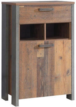 CarryHome Schuhschrank Braun Dunkelgrau 1 Fächer 1 Schubladen 67x105,5x41,6 cm