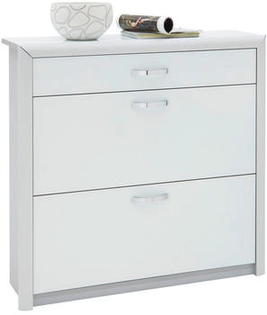 Dieter Knoll Schuhkipper Weiß Alu 2 Fächer 1 Schubladen 109x103x32 cm