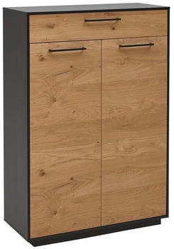 Dieter Knoll Schuhschrank Anthrazit Eiche Balkeneiche furniert 4 Fächer 1 Schubladen 86x124x37 cm