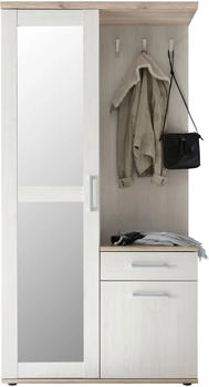 Mid.you Garderobe Weiß Eiche 1 Schubladen 100x195x38 cm