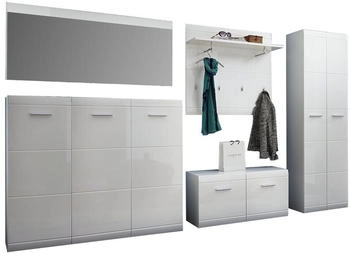 CarryHome Garderobe Weiß 5-teilig 319x197x36 cm